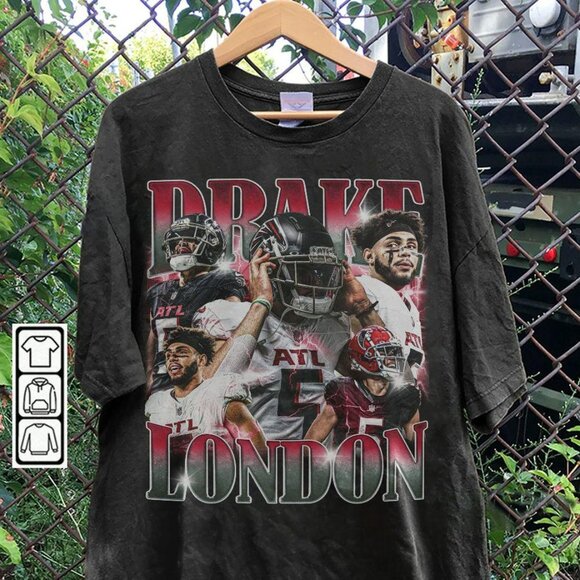 Drake London Shirt, Football American Graphic Vintage, Football 90s Bootleg Insp - Picture 1 of 2